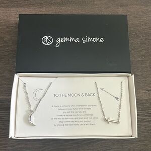 Gemma Simone - To The Moon and Back - Best Friend Necklace Set - New!